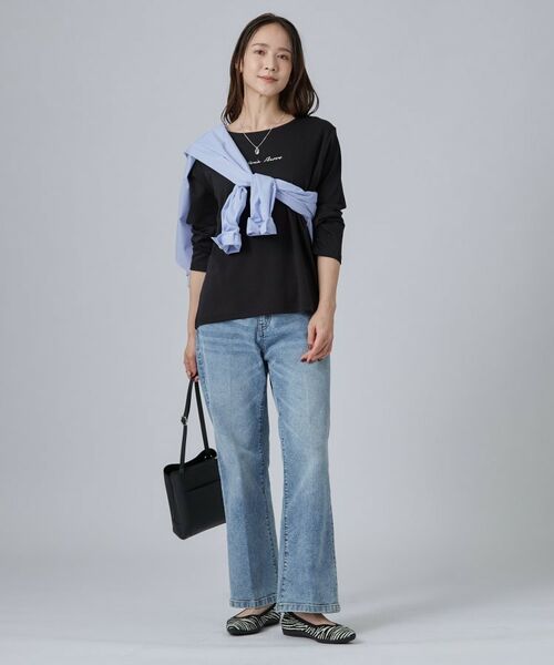 SHOO・LA・RUE / シューラルー カットソー | 【UVカット】大人上品スムース長袖ロゴプリントTシャツ | 詳細15