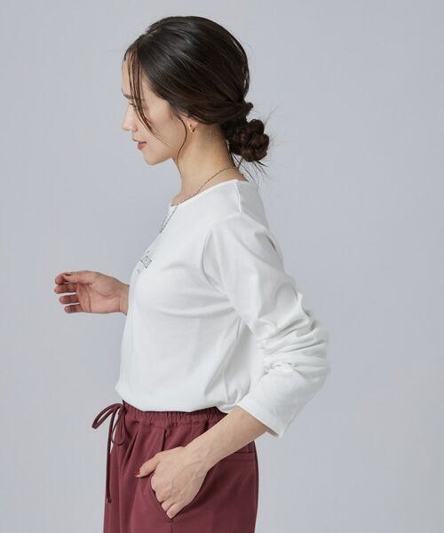 SHOO・LA・RUE / シューラルー カットソー | 【UVカット】大人上品スムース長袖ロゴプリントTシャツ | 詳細2