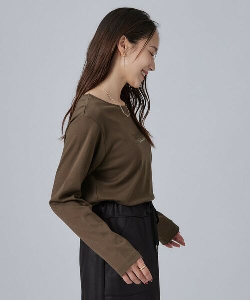 SHOO・LA・RUE / シューラルー カットソー | 【UVカット】大人上品スムース長袖ロゴプリントTシャツ | 詳細6