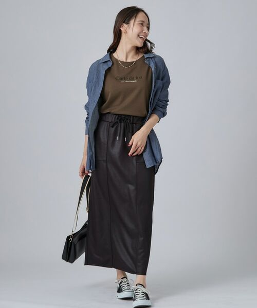 SHOO・LA・RUE / シューラルー カットソー | 【UVカット】大人上品スムース長袖ロゴプリントTシャツ | 詳細7