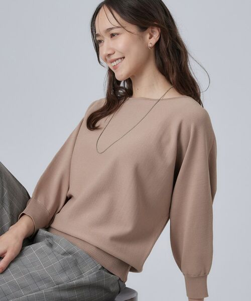 SHOO・LA・RUE / シューラルー ニット・セーター | 【洗濯機可】軽やかでさらっとしたタッチ すっきり見えドルマンニット（ベージュ(052)）