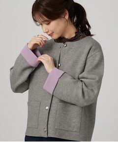 SHOO・LA・RUE / シューラルー カーディガン・ボレロ | もちもち配色ダブルフェイスカーディガン
