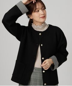 SHOO・LA・RUE / シューラルー カーディガン・ボレロ | もちもち配色ダブルフェイスカーディガン