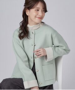 SHOO・LA・RUE / シューラルー カーディガン・ボレロ | もちもち配色ダブルフェイスカーディガン