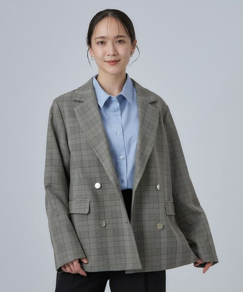 SHOO・LA・RUE / シューラルー テーラードジャケット | 【セットアップ可/洗濯後しわになりにくい】ウールフィール ダブルジャケット | 詳細10