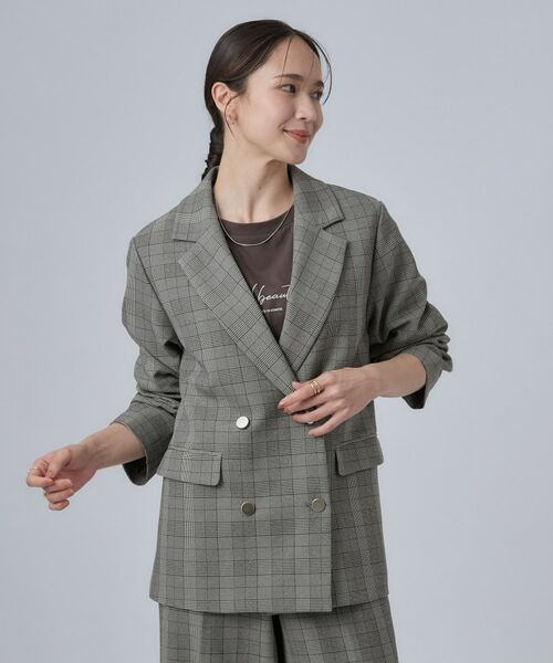 SHOO・LA・RUE / シューラルー テーラードジャケット | 【セットアップ可/洗濯後しわになりにくい】ウールフィール ダブルジャケット | 詳細8