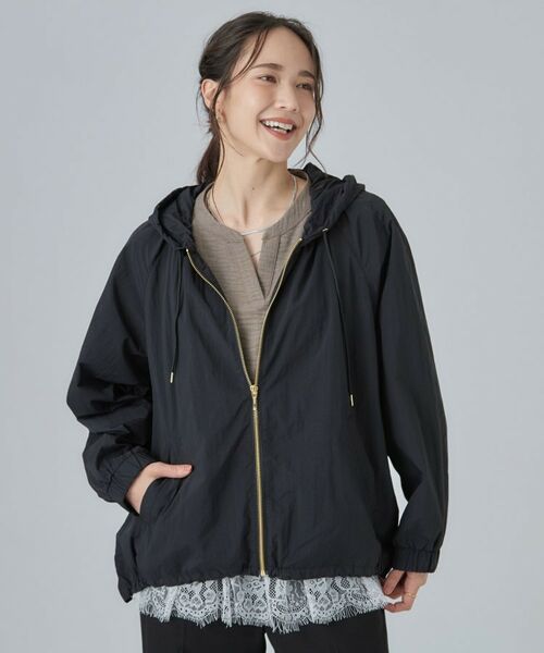 SHOO・LA・RUE / シューラルー レザーブルゾン・ジャケット | 【S-LL/撥水】ゴールドパーツで女性らしく ギャザーブルゾン | 詳細5