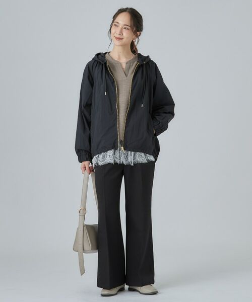 SHOO・LA・RUE / シューラルー レザーブルゾン・ジャケット | 【S-LL/撥水】ゴールドパーツで女性らしく ギャザーブルゾン | 詳細7