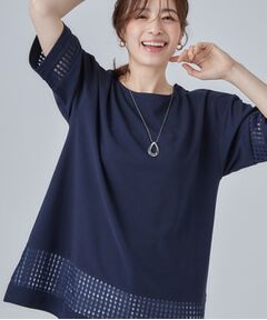 SHOO・LA・RUE / シューラルー チュニック | 【S-LL】上品に体型カバー 大人のシアーチェックチュニック