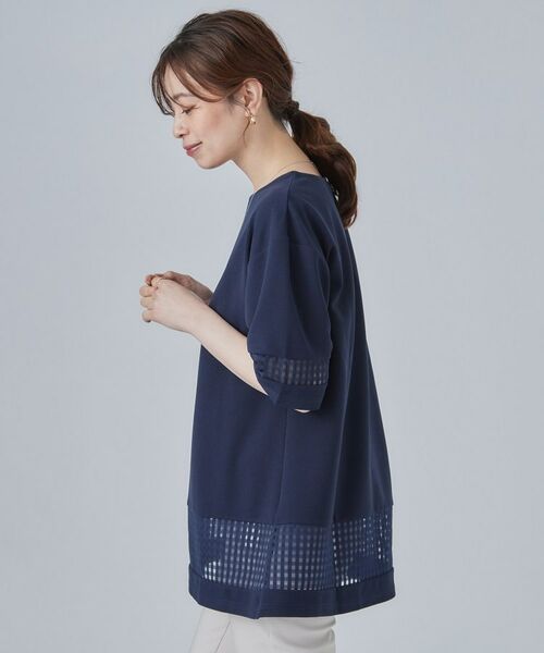 SHOO・LA・RUE / シューラルー チュニック | 【S-LL】上品に体型カバー 大人のシアーチェックチュニック | 詳細10