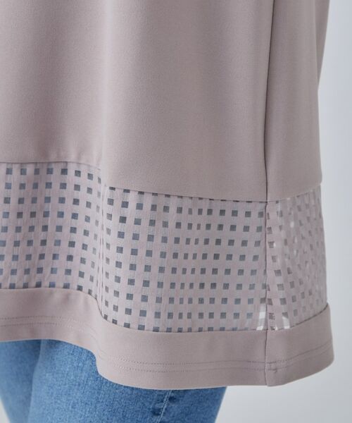 SHOO・LA・RUE / シューラルー チュニック | 【S-LL】上品に体型カバー 大人のシアーチェックチュニック | 詳細18