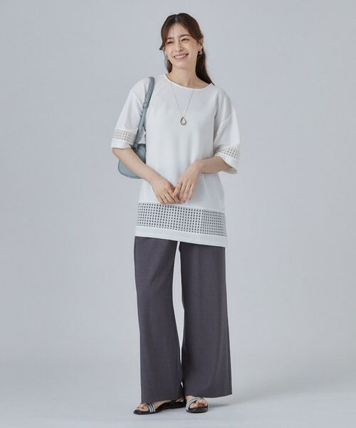 SHOO・LA・RUE / シューラルー チュニック | 【S-LL】上品に体型カバー 大人のシアーチェックチュニック | 詳細3