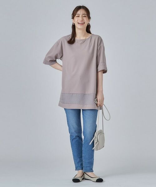 SHOO・LA・RUE / シューラルー チュニック | 【S-LL】上品に体型カバー 大人のシアーチェックチュニック | 詳細7