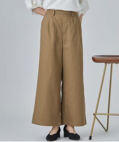 SHOO・LA・RUE / シューラルー パンツ | 【洗濯機可/S-LL】ナチュラルな着こなしに。綿混タックチノワイドパンツ