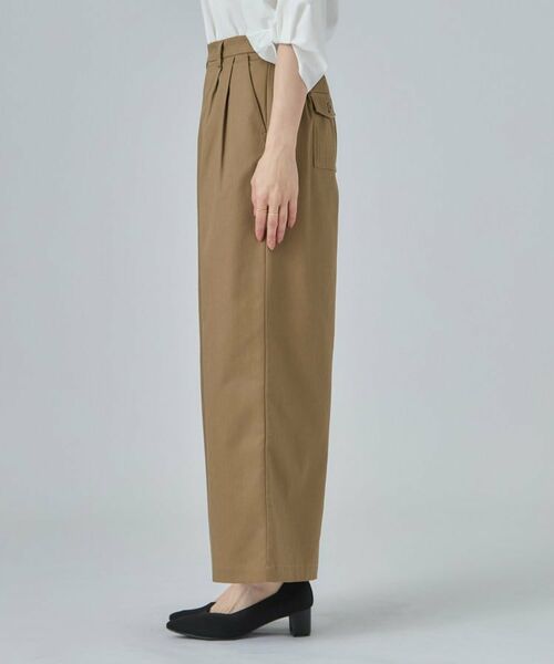 SHOO・LA・RUE / シューラルー パンツ | 【洗濯機可/S-LL】ナチュラルな着こなしに。綿混タックチノワイドパンツ | 詳細10