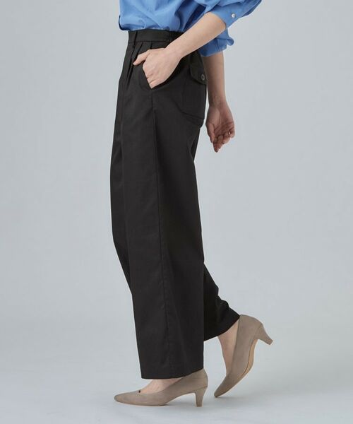 SHOO・LA・RUE / シューラルー パンツ | 【洗濯機可/S-LL】ナチュラルな着こなしに。綿混タックチノワイドパンツ | 詳細2