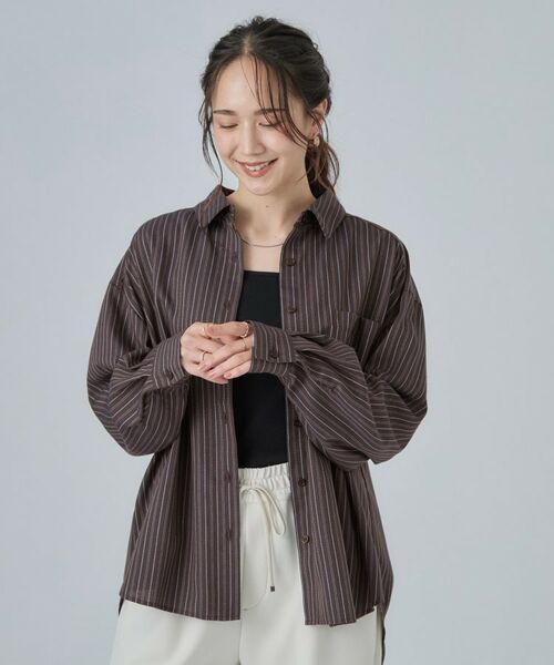 SHOO・LA・RUE / シューラルー シャツ・ブラウス | 【洗濯後しわになりにくい/S-LL】選べる6パターン 羽織としても活躍する ベーシックシャツ | 詳細21