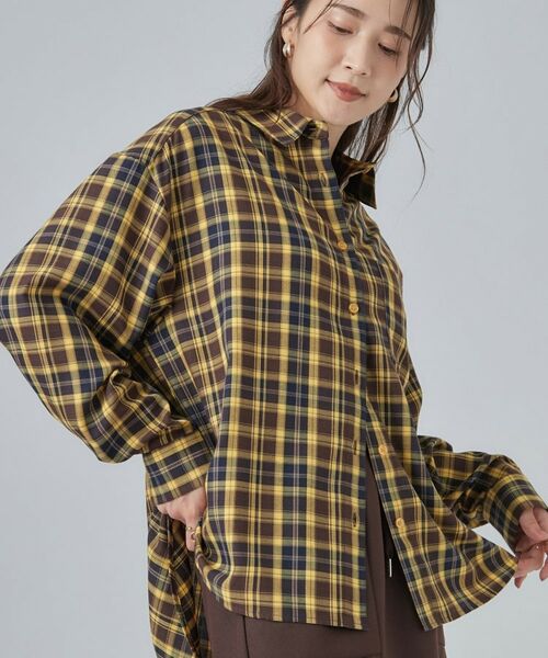 SHOO・LA・RUE / シューラルー シャツ・ブラウス | 【洗濯後しわになりにくい/S-LL】選べる6パターン 羽織としても活躍する ベーシックシャツ(イエロー(232))