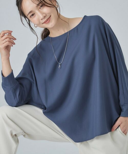 SHOO・LA・RUE / シューラルー シャツ・ブラウス | 【着丈選べる/洗濯後しわになりにくい】インせず着られる ドルマンブラウス（ブルー(093)）