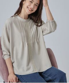 SHOO・LA・RUE / シューラルー シャツ・ブラウス | 【S-LL/洗濯機可】1枚で華やかに フロントレース7分袖ブラウス