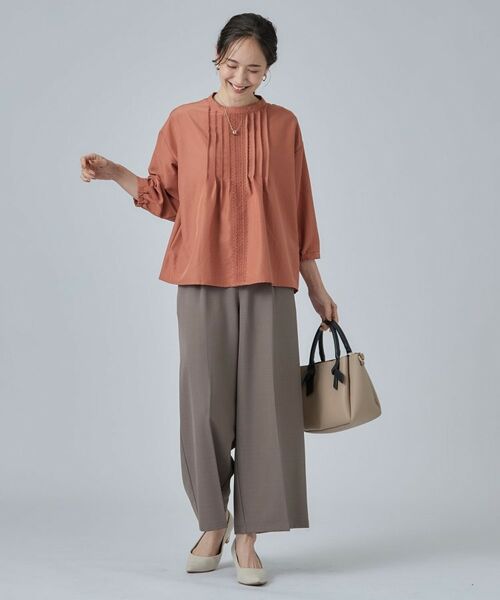 SHOO・LA・RUE / シューラルー シャツ・ブラウス | 【S-LL/洗濯機可】1枚で華やかに フロントレース7分袖ブラウス | 詳細11