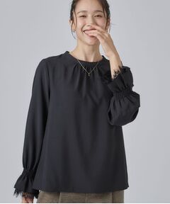 SHOO・LA・RUE / シューラルー シャツ・ブラウス | 【S-LL/洗濯機可】お袖レースで華やぐ。フェミニンブラウス
