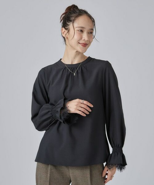 SHOO・LA・RUE / シューラルー シャツ・ブラウス | 【S-LL/洗濯機可】お袖レースで華やぐ。フェミニンブラウス | 詳細5