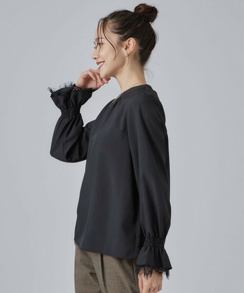 SHOO・LA・RUE / シューラルー シャツ・ブラウス | 【S-LL/洗濯機可】お袖レースで華やぐ。フェミニンブラウス | 詳細6
