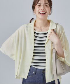 SHOO・LA・RUE / シューラルー シャツ・ブラウス | 【S-LL/洗濯機可】抜け感たっぷり 程よい透け感のポケット付きシャツ