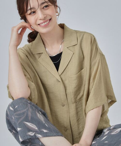 SHOO・LA・RUE / シューラルー シャツ・ブラウス | 【S-LL/洗濯機可】抜け感たっぷり 程よい透け感のポケット付きシャツ(モカブラウン(042))