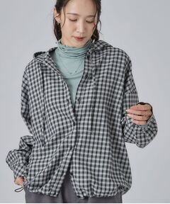 SHOO・LA・RUE / シューラルー シャツ・ブラウス | 裾ドロスト フードチェックシャツ