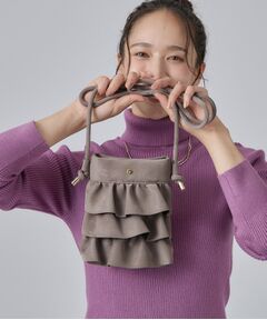SHOO・LA・RUE / シューラルー ショルダーバッグ | 光沢生地フリルミニショルダーバッグ