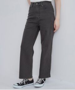 SHOO・LA・RUE / シューラルー デニムパンツ | 【ストレッチ／色落ちしにくいネイビー】脚がまっすぐきれいに見えるワイドストレートデニムパンツ
