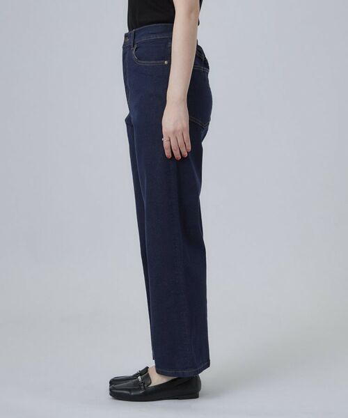 SHOO・LA・RUE / シューラルー デニムパンツ | 【ストレッチ/色落ちしにくいネイビー】脚がまっすぐきれいに見えるワイドストレートデニムパンツ | 詳細18