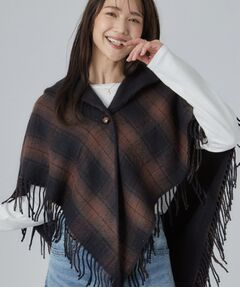 SHOO・LA・RUE / シューラルー マフラー・ショール・スヌード・ストール | 【リバーシブル】チェック×無地ケープ