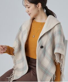 SHOO・LA・RUE / シューラルー マフラー・ショール・スヌード・ストール | 【リバーシブル】チェック×無地ケープ