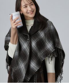 SHOO・LA・RUE / シューラルー マフラー・ショール・スヌード・ストール | 【リバーシブル】チェック×無地ケープ