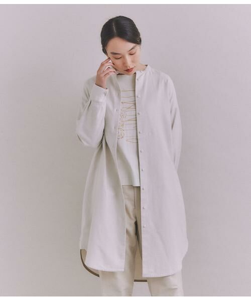 SIPULI / シプリ ミニ丈・ひざ丈ワンピース | Organic Cotton Soft Viyella ブザムシャツワンピース | 詳細10