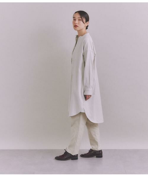 SIPULI / シプリ ミニ丈・ひざ丈ワンピース | Organic Cotton Soft Viyella ブザムシャツワンピース | 詳細13