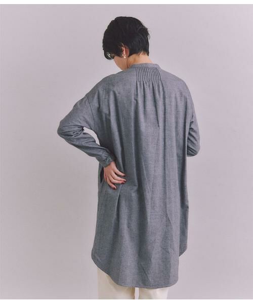 SIPULI / シプリ ミニ丈・ひざ丈ワンピース | Organic Cotton Soft Viyella ブザムシャツワンピース | 詳細2