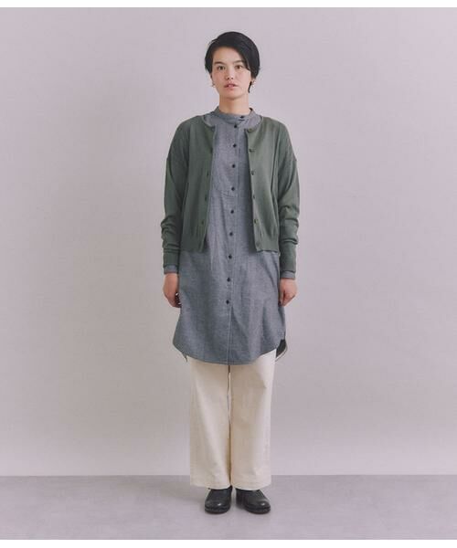 SIPULI / シプリ ミニ丈・ひざ丈ワンピース | Organic Cotton Soft Viyella ブザムシャツワンピース | 詳細8