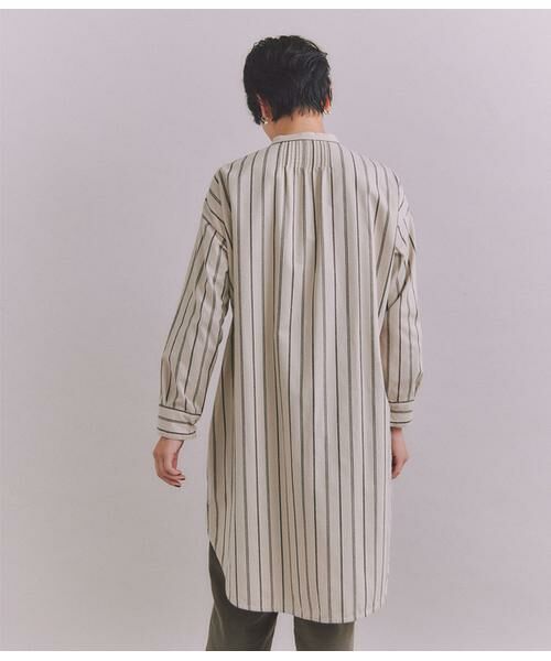 SIPULI / シプリ ミニ丈・ひざ丈ワンピース | Organic Cotton Stripe ブザムシャツワンピース | 詳細2