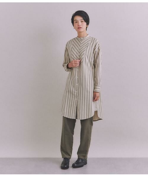 SIPULI / シプリ ミニ丈・ひざ丈ワンピース | Organic Cotton Stripe ブザムシャツワンピース | 詳細10