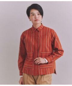 Organic Cotton Stripe ビッグポケットシャツ