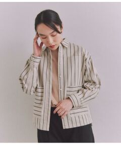 Organic Cotton Stripe ビッグポケットシャツ