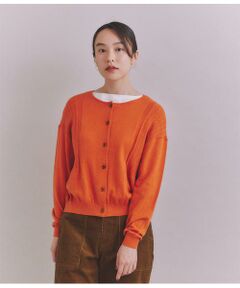 Organic Cotton Wool ショルダー柄ニットカーディガン