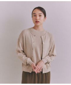 Organic Cotton Wool ショルダー柄ニットカーディガン