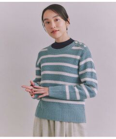 BLENDED COTTON 振り柄ボーダーニット