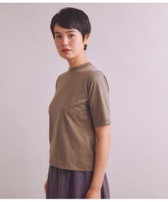 SIPULI / シプリ Tシャツ | ［Elama］Organic Cotton Cross Jersey 5分袖モックネックプルオーバー