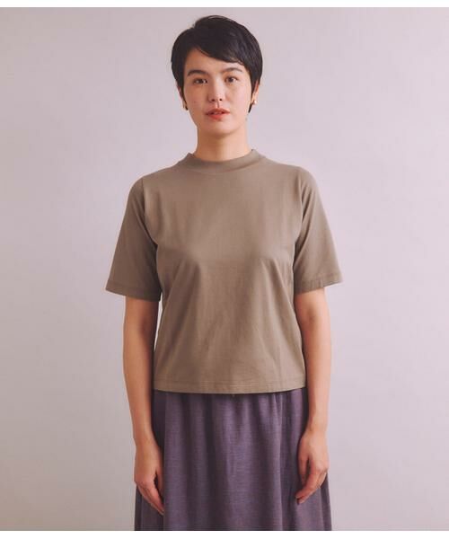 SIPULI / シプリ Tシャツ | ［Elama］Organic Cotton Cross Jersey 5分袖モックネックプルオーバー | 詳細13